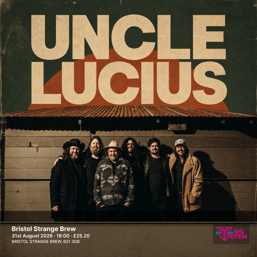 Uncle Lucius at Strange Brew on 31 August 2026 gig poster