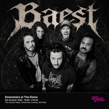 BAEST at Downstairs at The Dome on 9 October 2026 gig poster