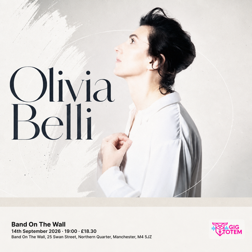 Olivia Belli at Band On The Wall on 14 September 2026 gig poster