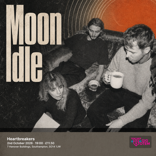 Moon Idle at Heartbreakers on 2 October 2026 gig poster