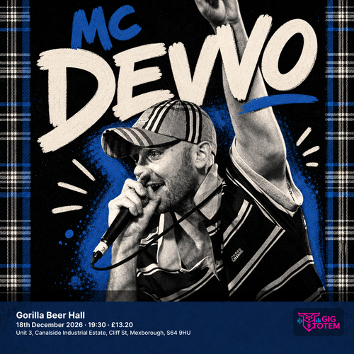 Mc Devvo at Gorilla Beer Hall on 18 December 2026 gig poster