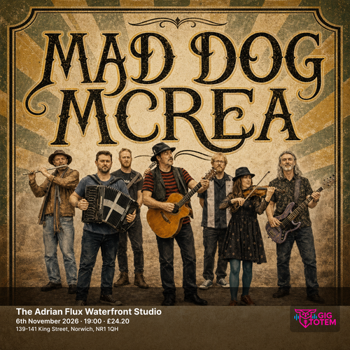 Mad Dog Mcrea at The Adrian Flux Waterfront Studio on 6 November 2026 gig poster