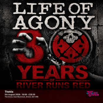 Life Of Agony at Thekla on 5 August 2026 gig poster