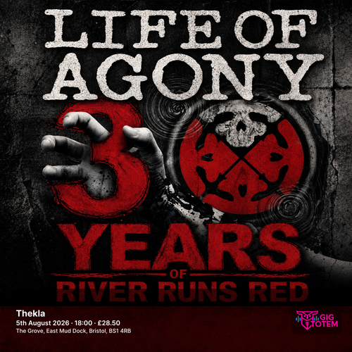 Life Of Agony at Thekla on 5 August 2026 gig poster