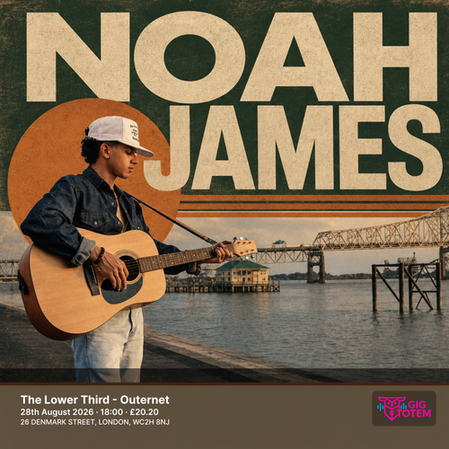 Noah James at The Lower Third on 28 August 2026 gig poster