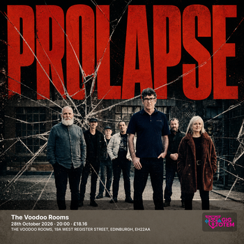 Prolapse at The Voodoo Rooms on 28 October 2026 gig poster